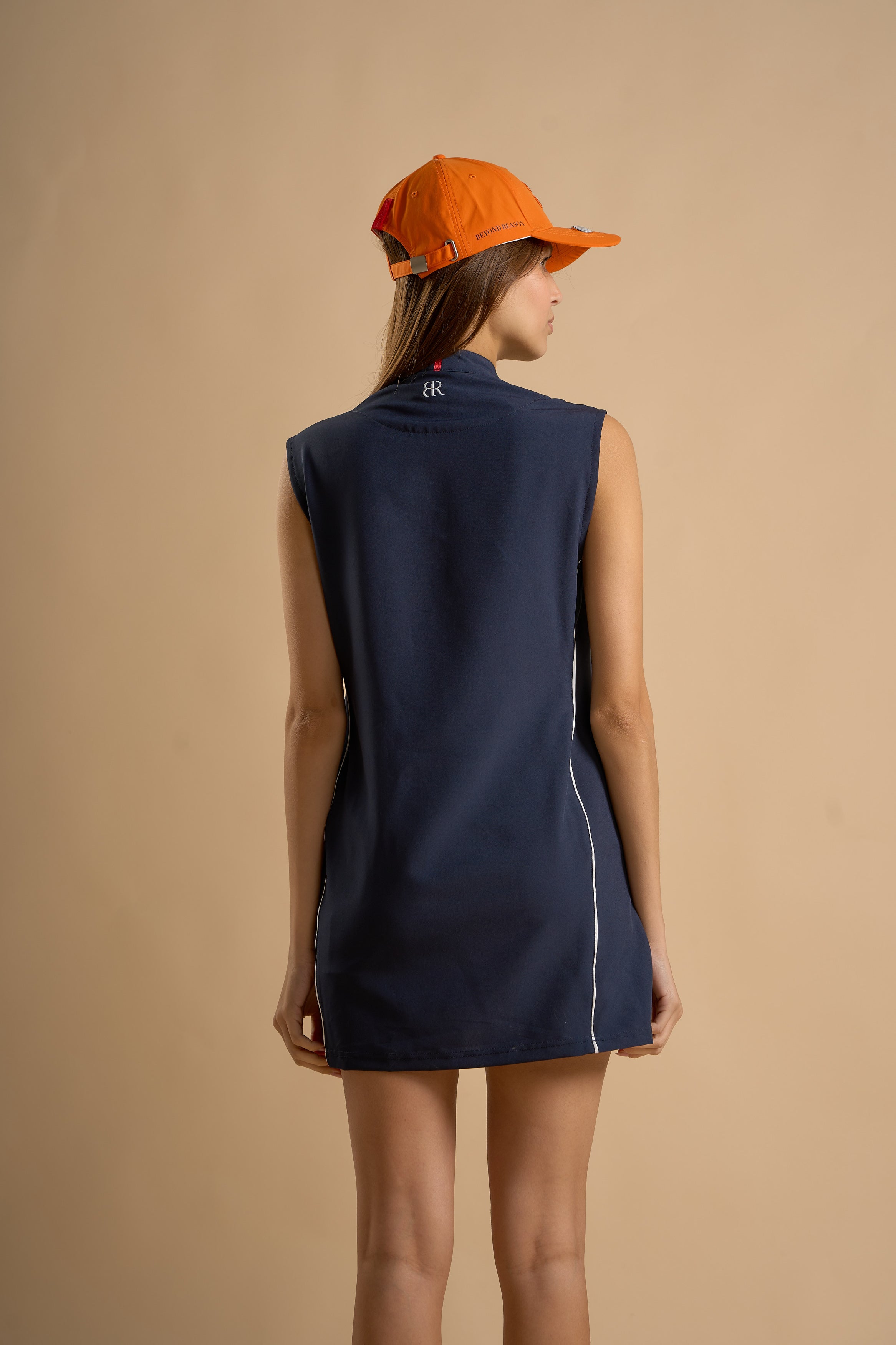 Navy Blue Dress Sleeveless with Inner Short