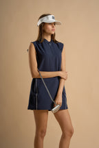 Navy Blue Dress Sleeveless with Inner Short