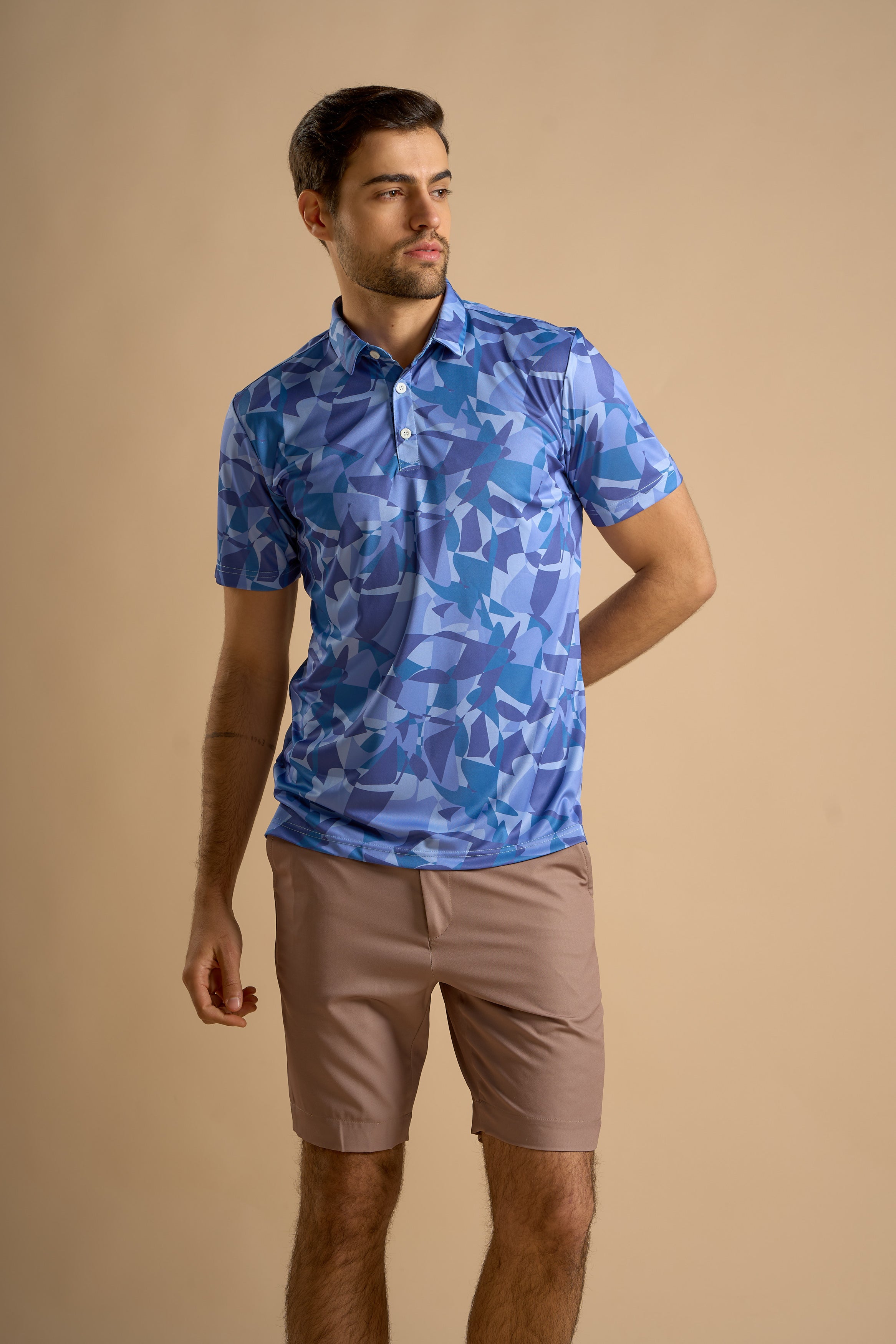 Azure Mosaic Polo