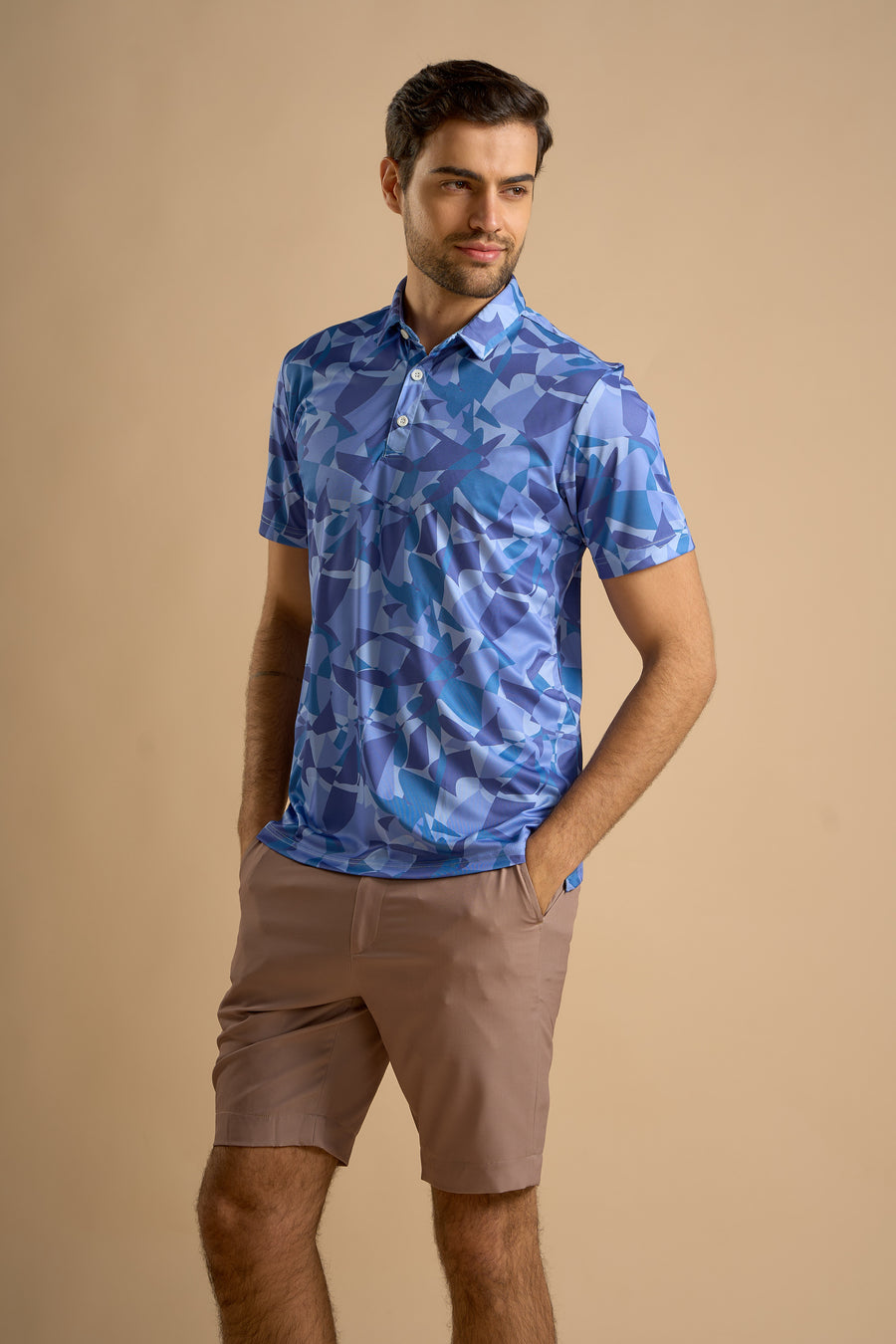 Azure Mosaic Polo