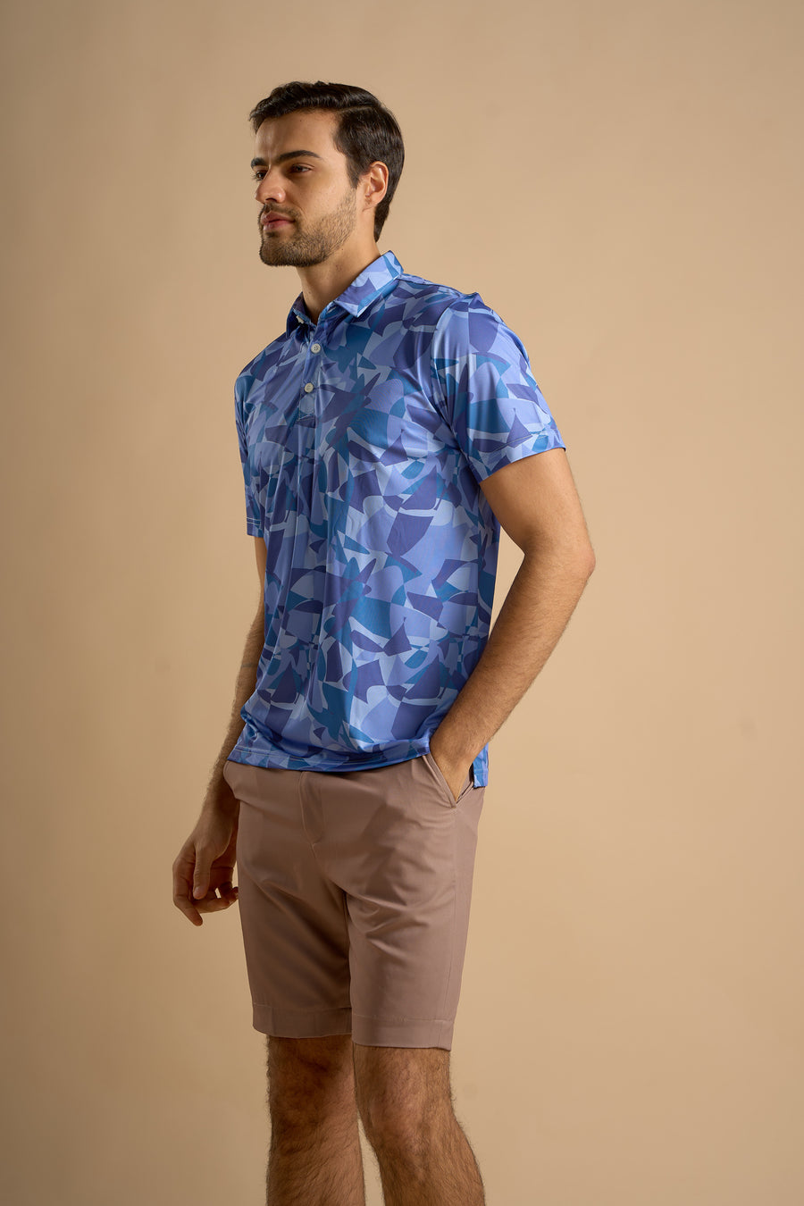 Azure Mosaic Polo