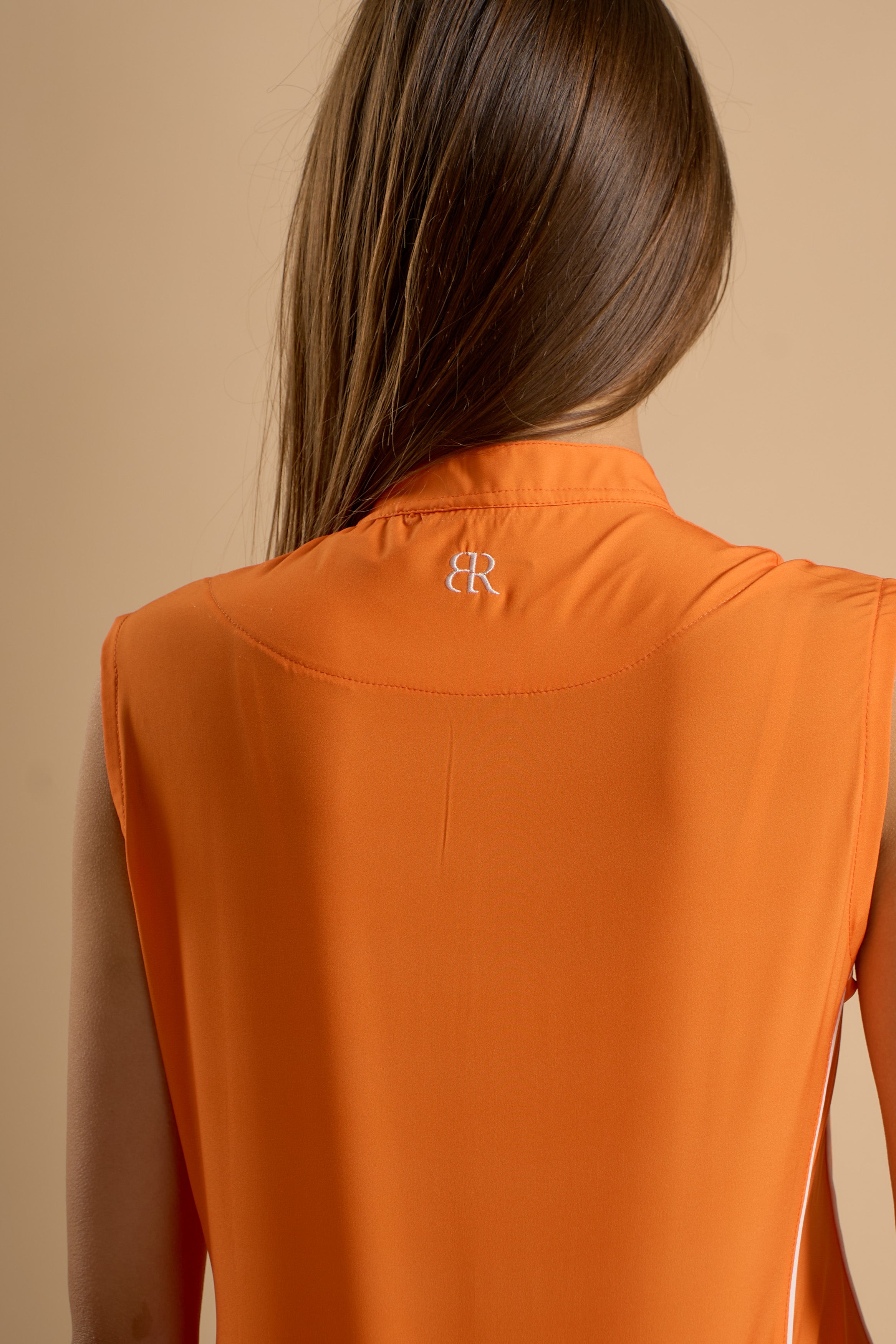 Orange Dress Sleeveless with Inner Short