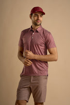 Crimson Grid Polo