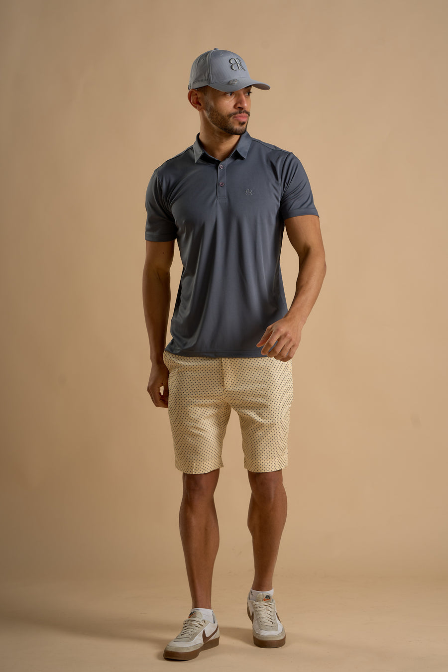 Grey Fabric Polo