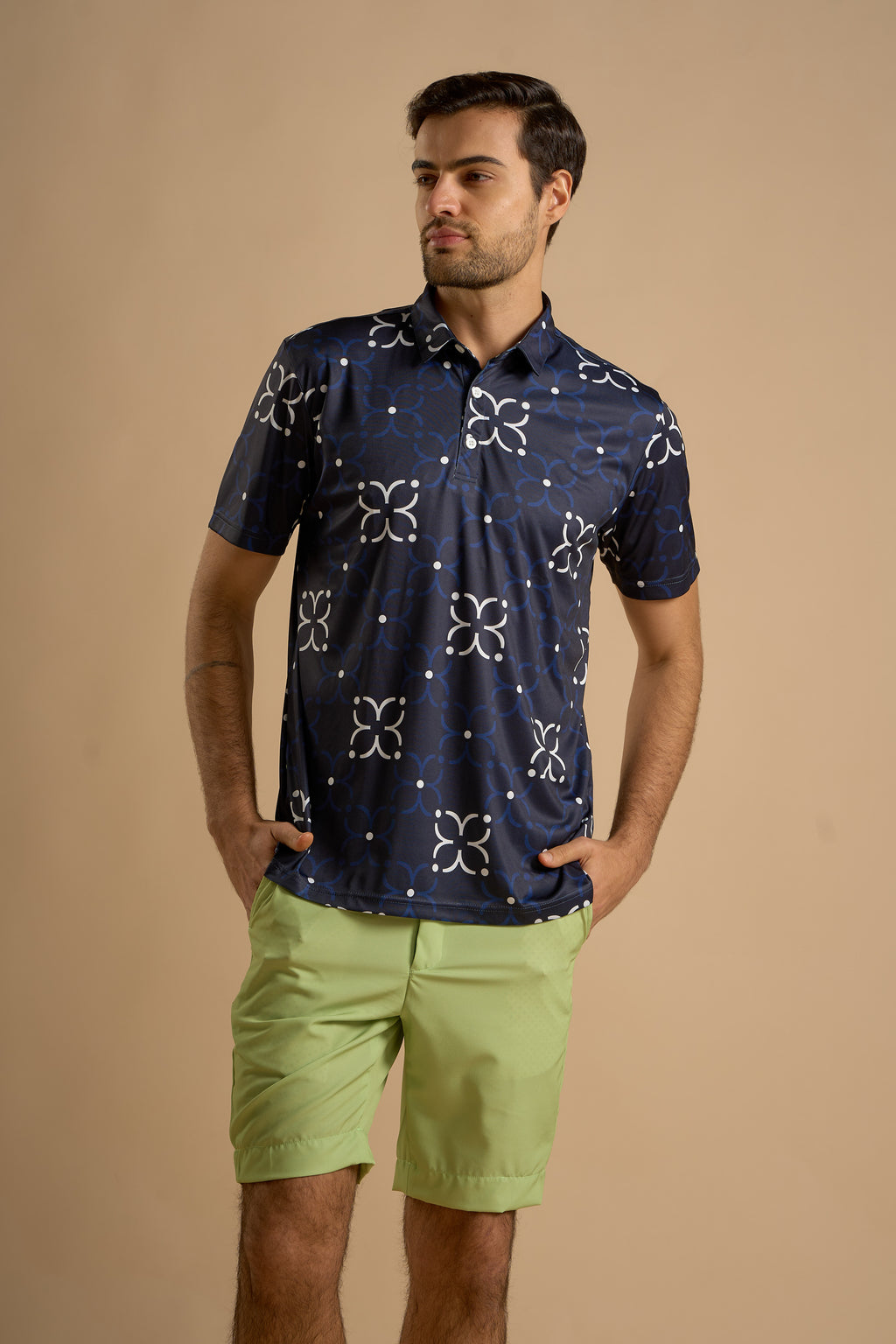 Navy Bloom Polo