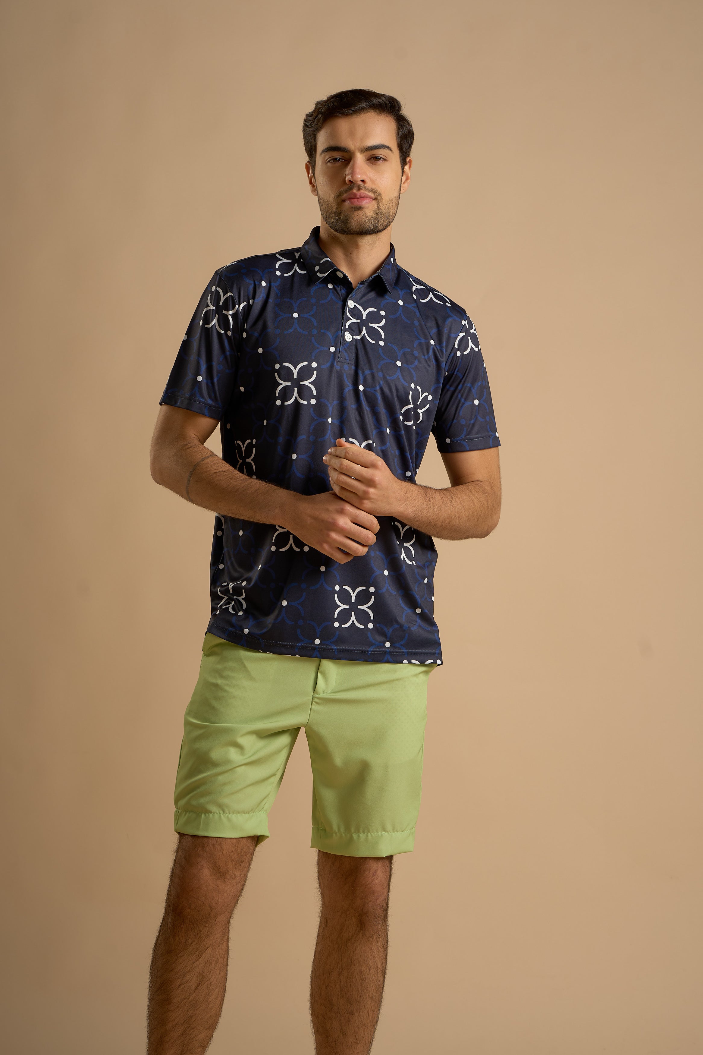 Navy Bloom Polo