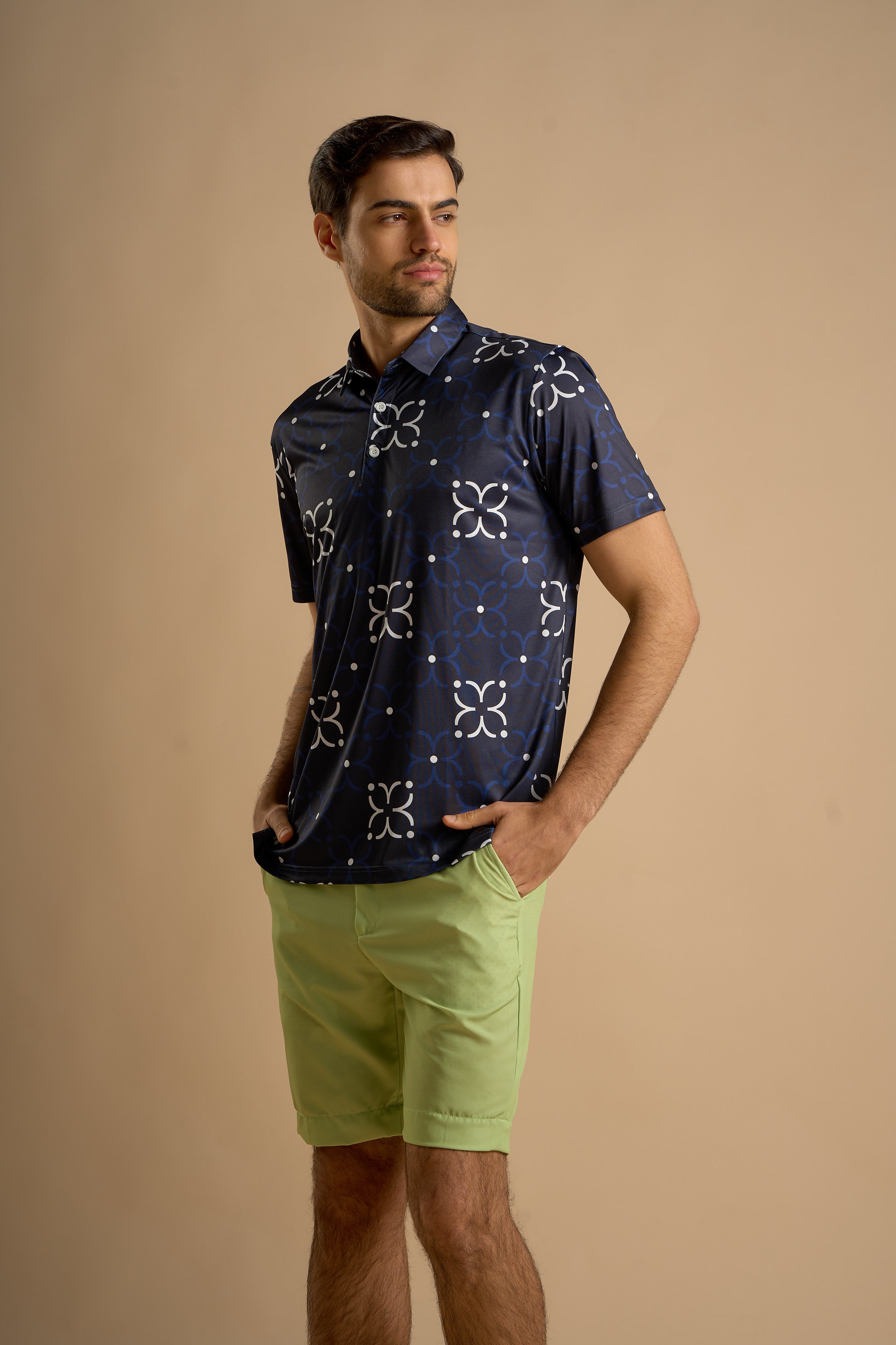 Navy Bloom Polo