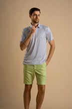 White & Blue Laurel Polo