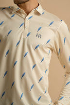 Light Yellow & Blue Feathers Polo