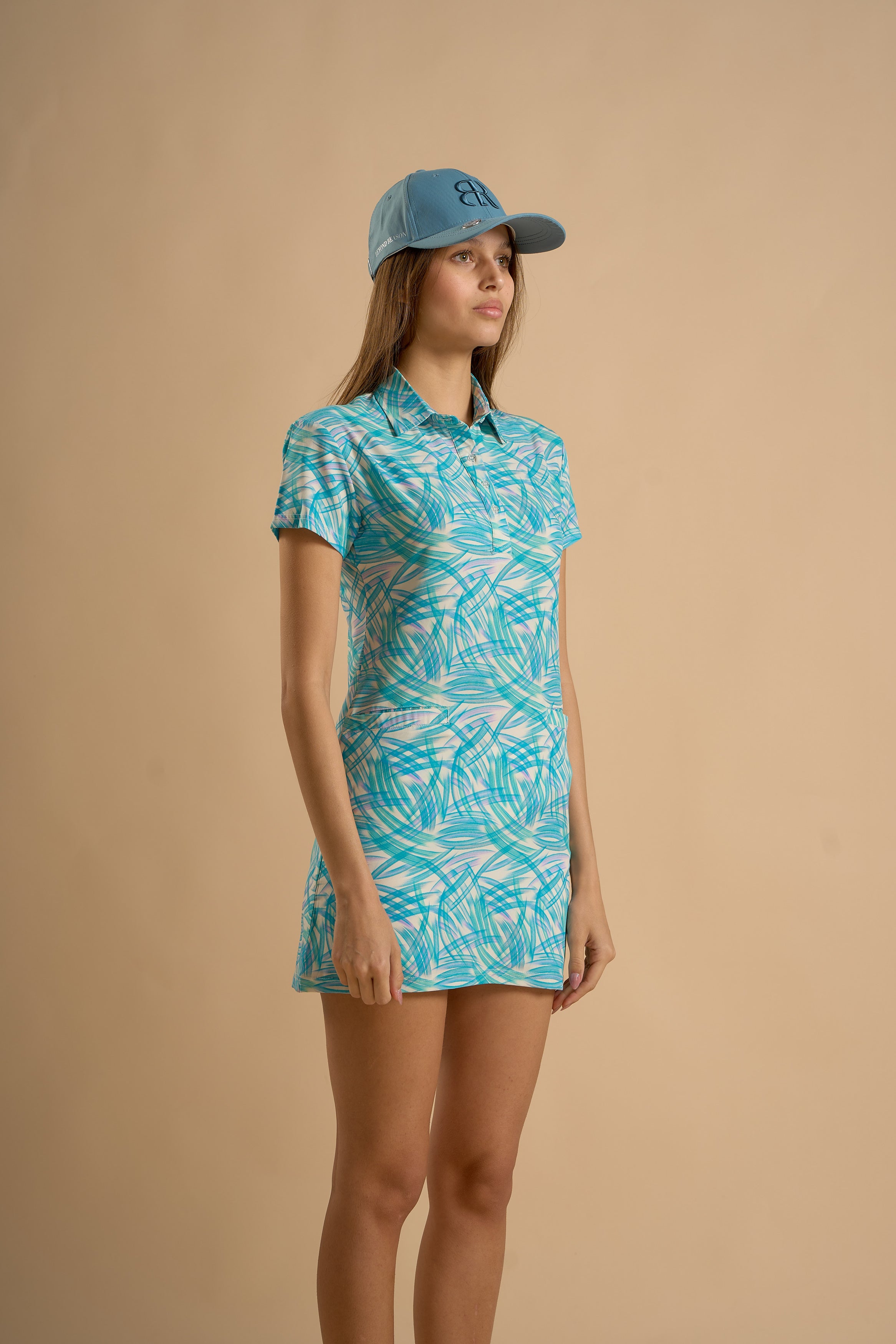 Turquoise Nest Dress Half Sleeve with Inner Short