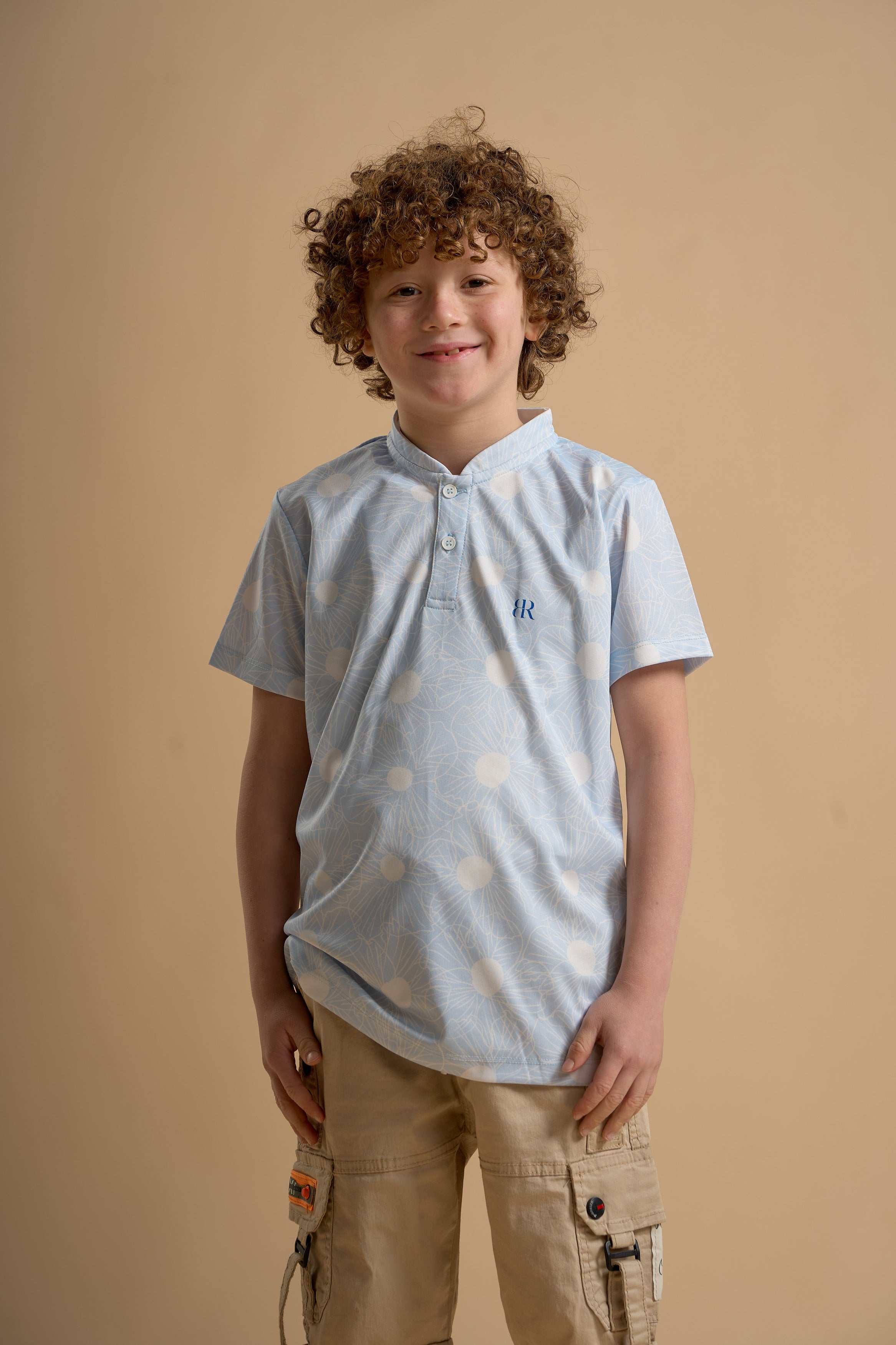 Baby Blue Floura Polo