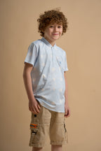 Baby Blue Floura Polo