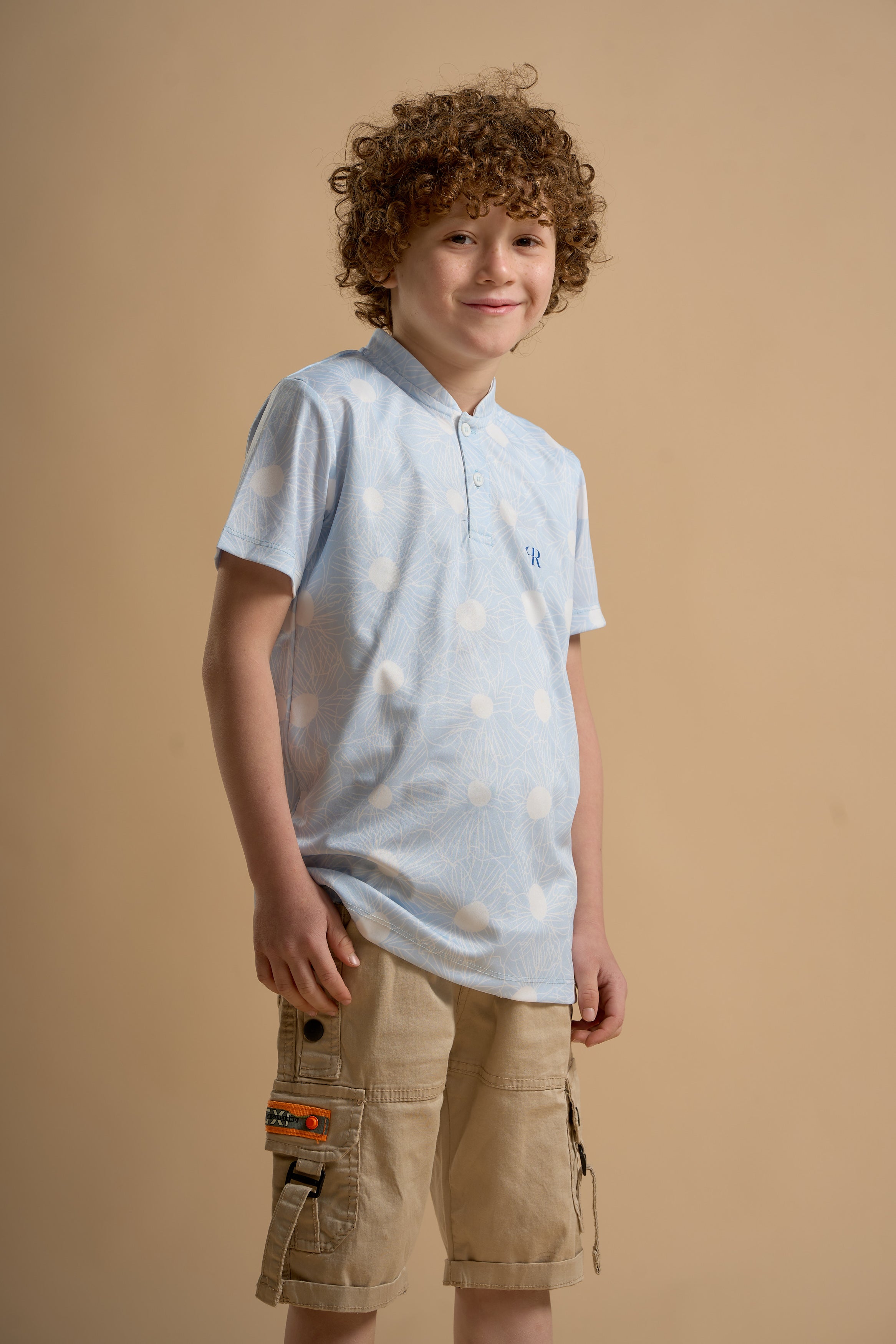 Baby Blue Floura Polo