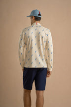 Light Yellow & Blue Feathers Polo