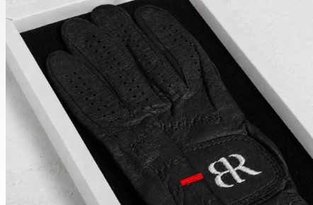 Men Full Cabretta Leather Golf Glove - Black