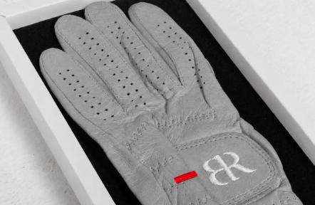 Men Full Cabretta Leather Golf Glove - Grey