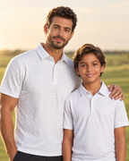 Father & son matching Silver Wave Polo set