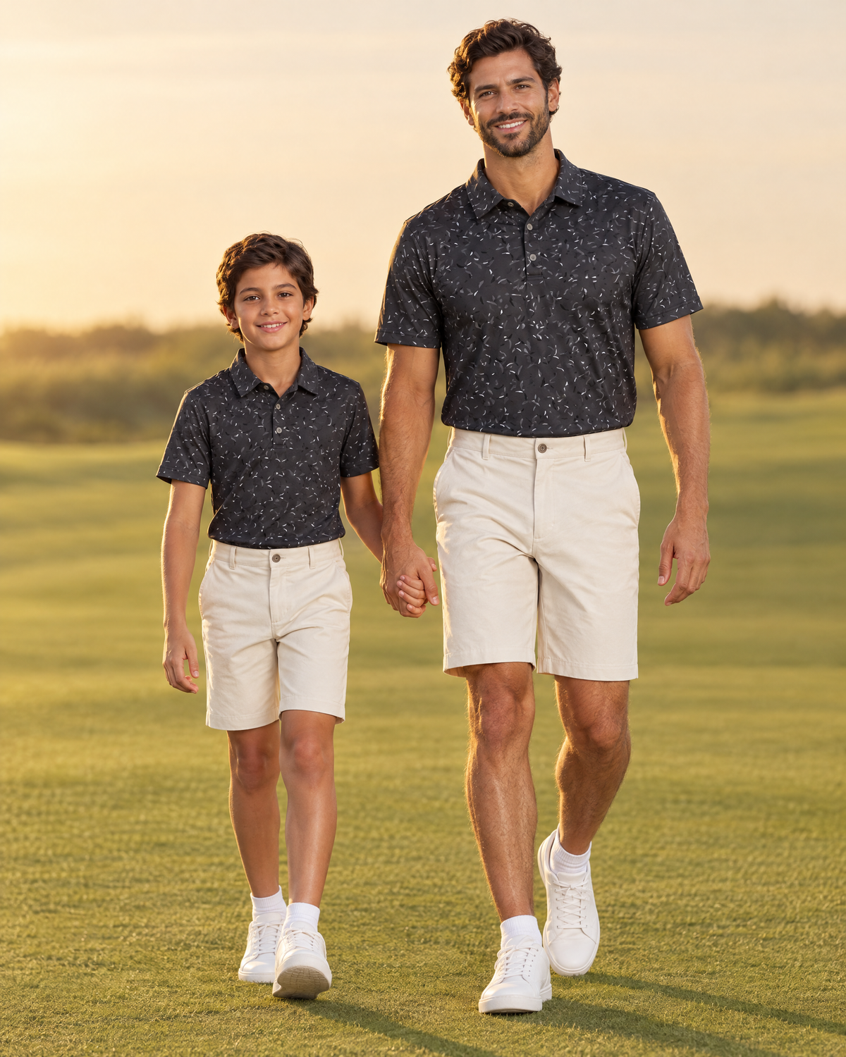 Father & son matching Cream Short set