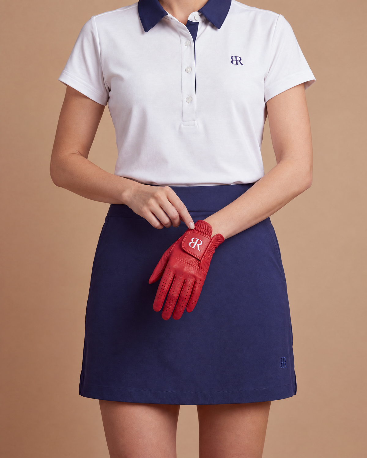 Women Full Cabretta Leather Golf Glove - Red
