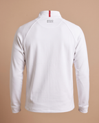 Men's White Full-Zip Jacket, back with Beyond Reason detail