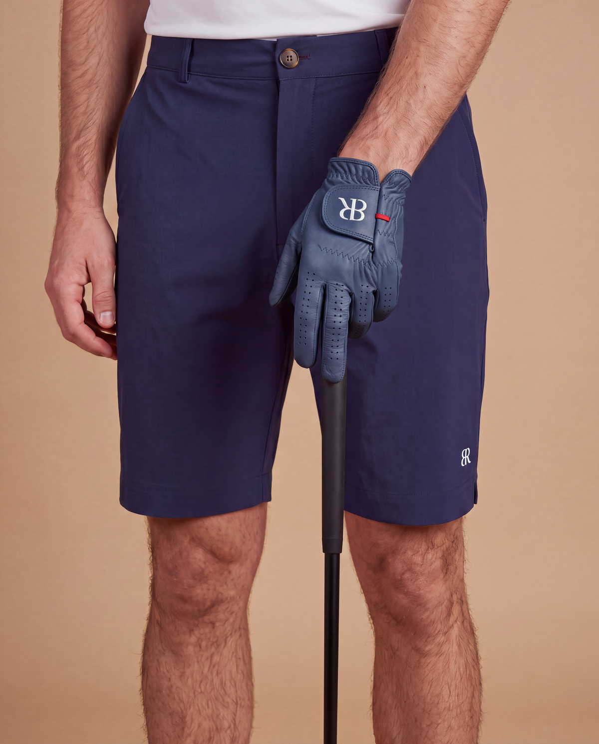 Men Full Cabretta Leather Golf Glove - Navy Blue