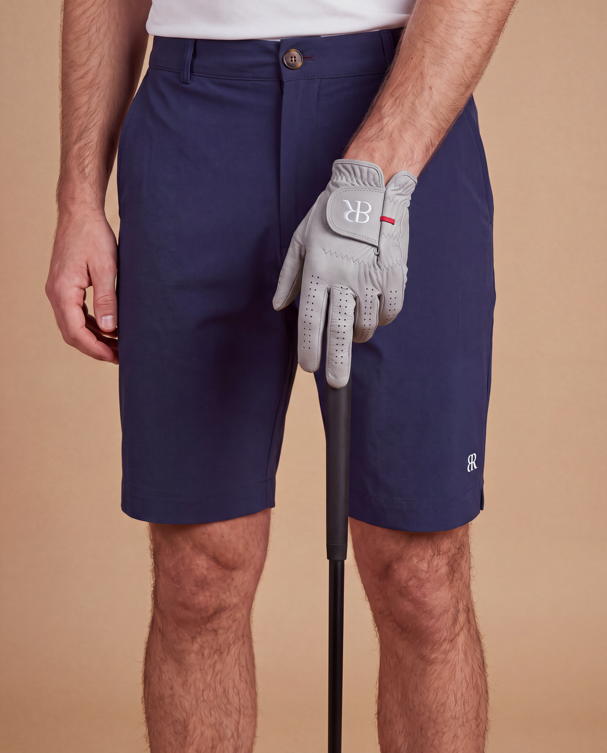 Men Full Cabretta Leather Golf Glove - Grey